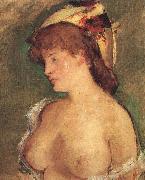 Blond Woman with Bare Breasts